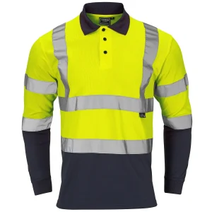 Hi-Vis 2 Tone Long Sleeve Polo Shirt