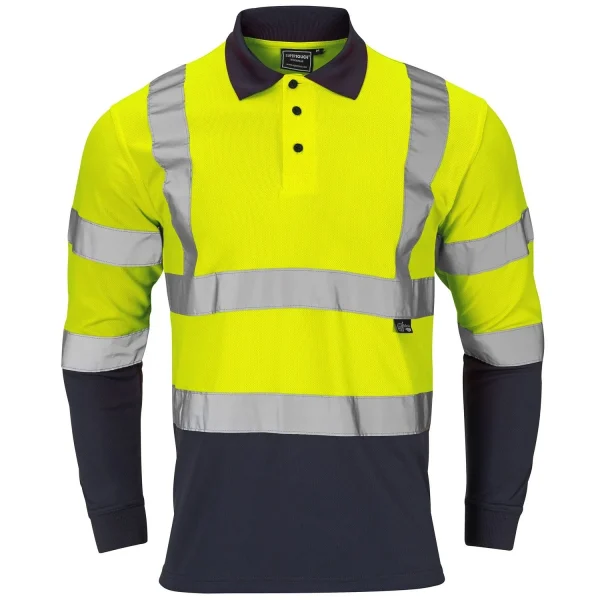 Hi-Vis 2 Tone Long Sleeve Polo Shirt