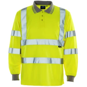 Hi Vis Long Sleeve Bird Eye Polo Shirt