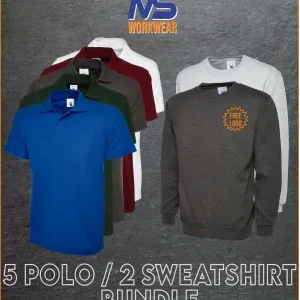 5 Poloshirts & 2 Sweatshirt Bundle