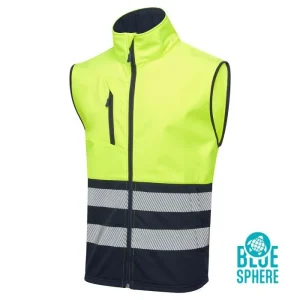 Essentials Hi Vis Eco Coolair 2 Tone Yellow/Navy Softshell Gilet