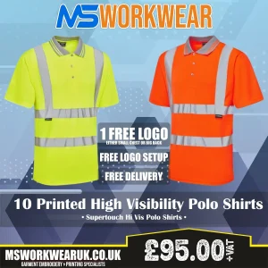 10 Printed Supertouch Hi Vis Polo Shirts
