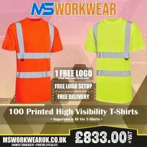100 Printed Supertouch Hi Vis T-Shirts
