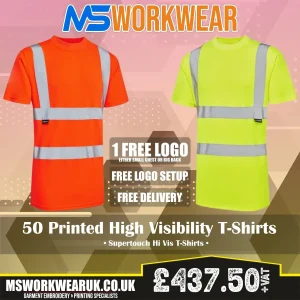50 Printed Supertouch Hi Vis T-Shirts