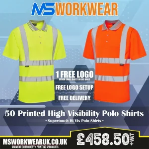 50 Printed Supertouch Hi Vis Polo Shirts