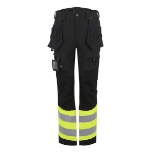 Regatta Hi-Vis X-Pro Stretch Holster Trousers Black/Yellow (Class 1)