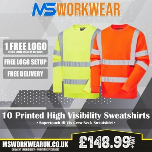 10 Printed Supertouch Hi Vis Sweatshirts