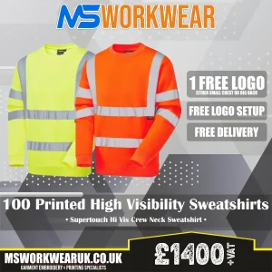 100 Printed Supertouch Hi Vis Sweatshirts