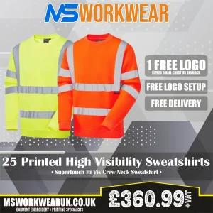 25 Printed Supertouch Hi Vis Sweatshirts