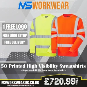 50 Printed Supertouch Hi Vis Sweatshirts