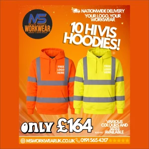 10 Printed Supertouch Hi Vis Hoodies
