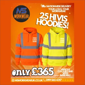 25 Printed Supertouch Hi Vis Hoodies
