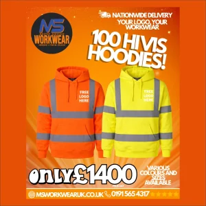 100 Printed Supertouch Hi Vis Hoodies